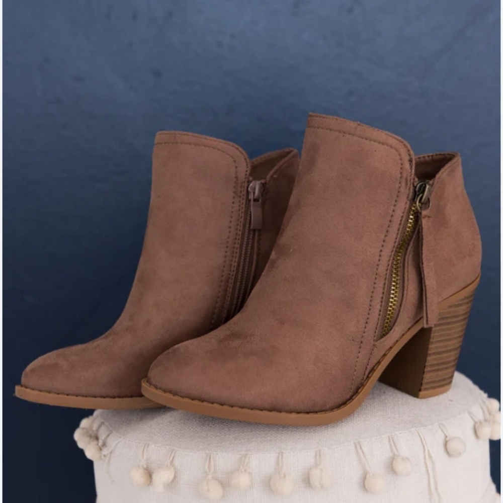 Brown Suede Ankle Boots.